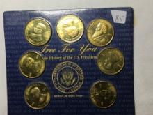 Presidential Bronze Coin Collection Sealed Taylor Roosevelt Kennedy Hoover Hayes Adams Ford