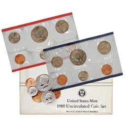 1988 United States Mint Set in Original Government Packaging, 10 Coins Inside!