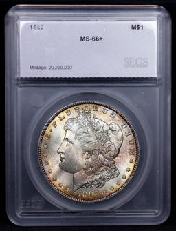 ***Auction Highlight*** 1887-p Morgan Dollar $1 Graded ms66+ By SEGS (fc)