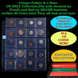 Unique Father & 2 Sons US ONLY Collection,The kids focused on Proofs and Dad on SILVER business stri