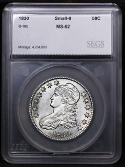 ***Auction Highlight*** 1830 Capped Bust Half Dollar O-103 Small 0 50c Graded ms62 By SEGS (fc)
