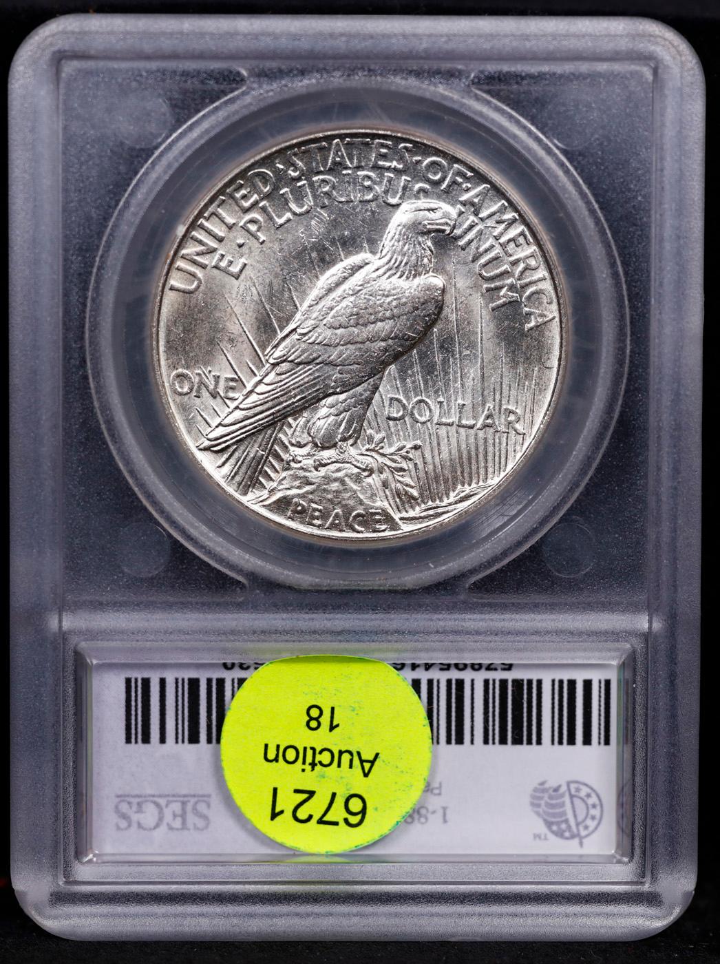 ***Auction Highlight*** 1921-p Peace Dollar $1 Graded ms64 BY SEGS (fc)