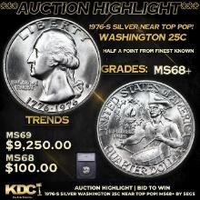 ***Auction Highlight*** 1976-s Silver Washington Quarter Near Top Pop! 25c Graded ms68+ BY SEGS (fc)