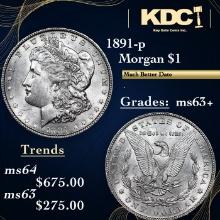 1891-p Morgan Dollar 1 Grades Select+ Unc