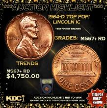 ***Auction Highlight*** 1964-d Lincoln Cent TOP POP! 1c Graded GEM++ RD By USCG (fc)