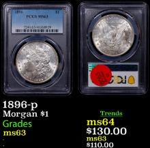 PCGS 1896-p Morgan Dollar $1 Graded ms63 By PCGS