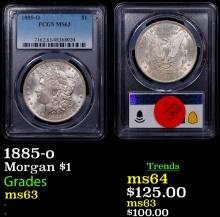 PCGS 1885-o Morgan Dollar $1 Graded ms63 By PCGS