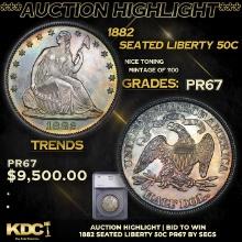 Proof ***Auction Highlight*** 1882 Seated Half Dollar 50c Graded pr67 By SEGS (fc)
