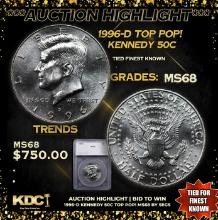 ***Auction Highlight*** 1996-d Kennedy Half Dollar TOP POP! 50c Graded ms68 By SEGS (fc)