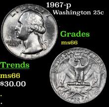 1967-p Washington Quarter 25c Grades GEM+ Unc