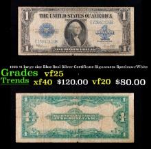 1923 Speelman/White $1 large size Blue Seal Silver Certificate Grades vf+