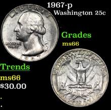 1967-p Washington Quarter 25c Grades GEM+ Unc