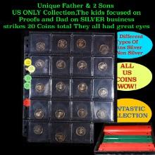 Unique Father & 2 Sons US ONLY Collection,The kids focused on Proofs and Dad on SILVER business stri