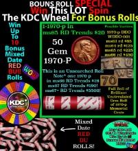 INSANITY The CRAZY Penny Wheel 1000s won so far, WIN this 1970-p BU RED roll get 1-10 FREE