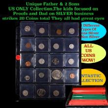 Unique Father & 2 Sons US ONLY Collection,The kids focused on Proofs and Dad on SILVER business stri