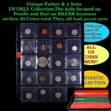 Unique Father & 2 Sons US ONLY Collection,The kids focused on Proofs and Dad on SILVER business stri