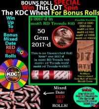 INSANITY The CRAZY Penny Wheel 1000s won so far, WIN this 2017-d BU RED roll get 1-10 FREE