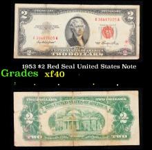 1953 $2 Red Seal United States Note Grades xf