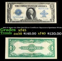 1923 Speelman/White $1 large size Blue Seal Silver Certificate Grades xf+