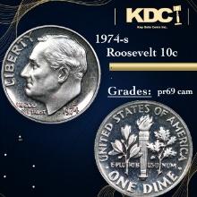 Proof 1974-s Roosevelt Dime 10c Grades GEM++ Proof Cameo