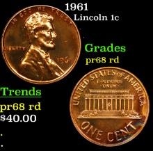 Proof 1961 Lincoln Cent 1c Grades Gem++ Proof Red