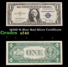 1935D $1 Blue Seal Silver Certificate Grades xf