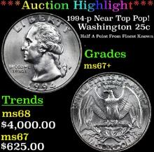 ***Auction Highlight*** 1994-p Washington Quarter Near Top Pop! 25c Graded ms67+ BY SEGS (fc)