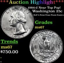 ***Auction Highlight*** 1984-d Washington Quarter Near Top Pop! 25c Graded ms67 BY SEGS (fc)