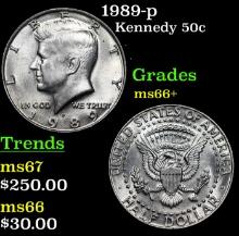 1989-p Kennedy Half Dollar 50c Grades GEM++ Unc
