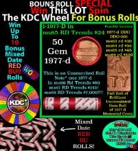 CRAZY Penny Wheel Buy THIS 1977-d solid Red BU Lincoln 1c roll & get 1-10 BU Red rolls FREE WOW Grad
