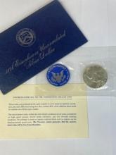1971-s Silver Unc Eisenhower Dollar in Original Packaging with COA  "Blue Ike"