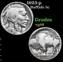 1923-p Buffalo Nickel 5c Grades vg+