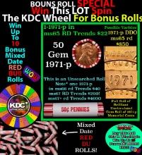 INSANITY The CRAZY Penny Wheel 1000’s won so far, WIN this 1971-p BU RED roll get 1-10 FREE