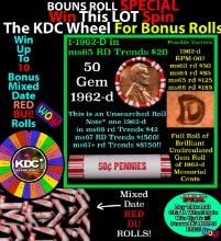 INSANITY The CRAZY Penny Wheel 1000’s won so far, WIN this 1961-d BU RED roll get 1-10 FREE