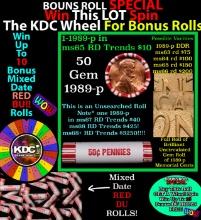 INSANITY The CRAZY Penny Wheel 1000’s won so far, WIN this 1989-p BU RED roll get 1-10 FREE