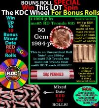 INSANITY The CRAZY Penny Wheel 1000’s won so far, WIN this 1994-p BU RED roll get 1-10 FREE