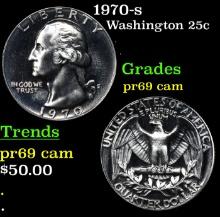 Proof 1970-s Washington Quarter 25c Grades GEM++ Proof Cameo