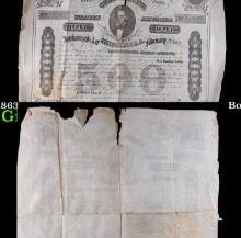 1863 Confederate States $500 Civil War Loan Bond Grades
