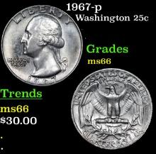 1967-p Washington Quarter 25c Grades GEM+ Unc