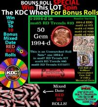 INSANITY The CRAZY Penny Wheel 1000’s won so far, WIN this 1994-d BU RED roll get 1-10 FREE