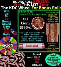 INSANITY The CRAZY Penny Wheel 1000’s won so far, WIN this 1996-d BU RED roll get 1-10 FREE