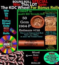 INSANITY The CRAZY Penny Wheel 1000’s won so far, WIN this 1963-p BU RED roll get 1-10 FREE