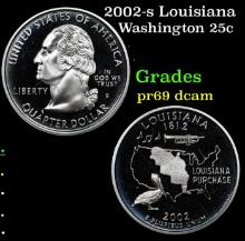 Proof 2002-s Louisiana Washington Quarter 25c Grades GEM++ Proof Deep Cameo