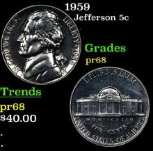 Proof 1959 Jefferson Nickel 5c Grades GEM++ Proof