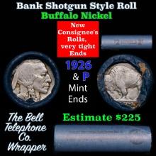 Buffalo Nickel Shotgun Roll in Old Bank Style 'Bell Telephone' Wrapper 1926 & p Mint Ends