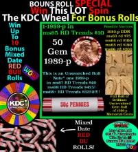 CRAZY Penny Wheel Buy THIS 1989-p solid Red BU Lincoln 1c roll & get 1-10 BU Red rolls FREE WOW