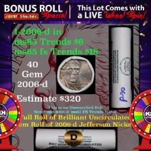 1-5 FREE BU Jefferson rolls with win of this2006-d 40 pcs World Reserve $2 Nickel Wrapper