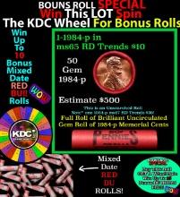 CRAZY Penny Wheel Buy THIS 1984-p solid Red BU Lincoln 1c roll & get 1-10 BU Red rolls FREE WOW