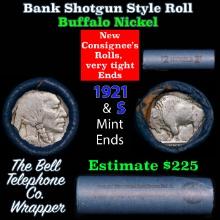 Buffalo Nickel Shotgun Roll in Old Bank Style 'Bell Telephone' Wrapper 1921 & s Mint Ends