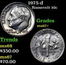 1975-d Roosevelt Dime 10c Grades Gem++ Unc